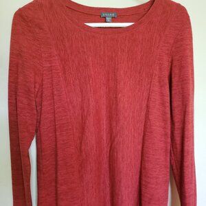 Lilla P Orangey Red long-sleeved cotton shirt